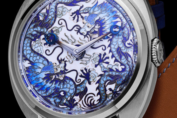 Celadon HH Century Cloisonné "Double Dragons"