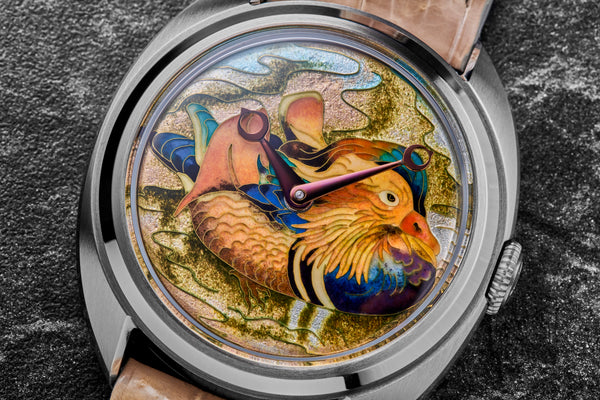Celadon HH Century Cloisonné "Mandarin Duck"