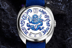 Century Cloisonné "Nine Dragons" Jumping Hour