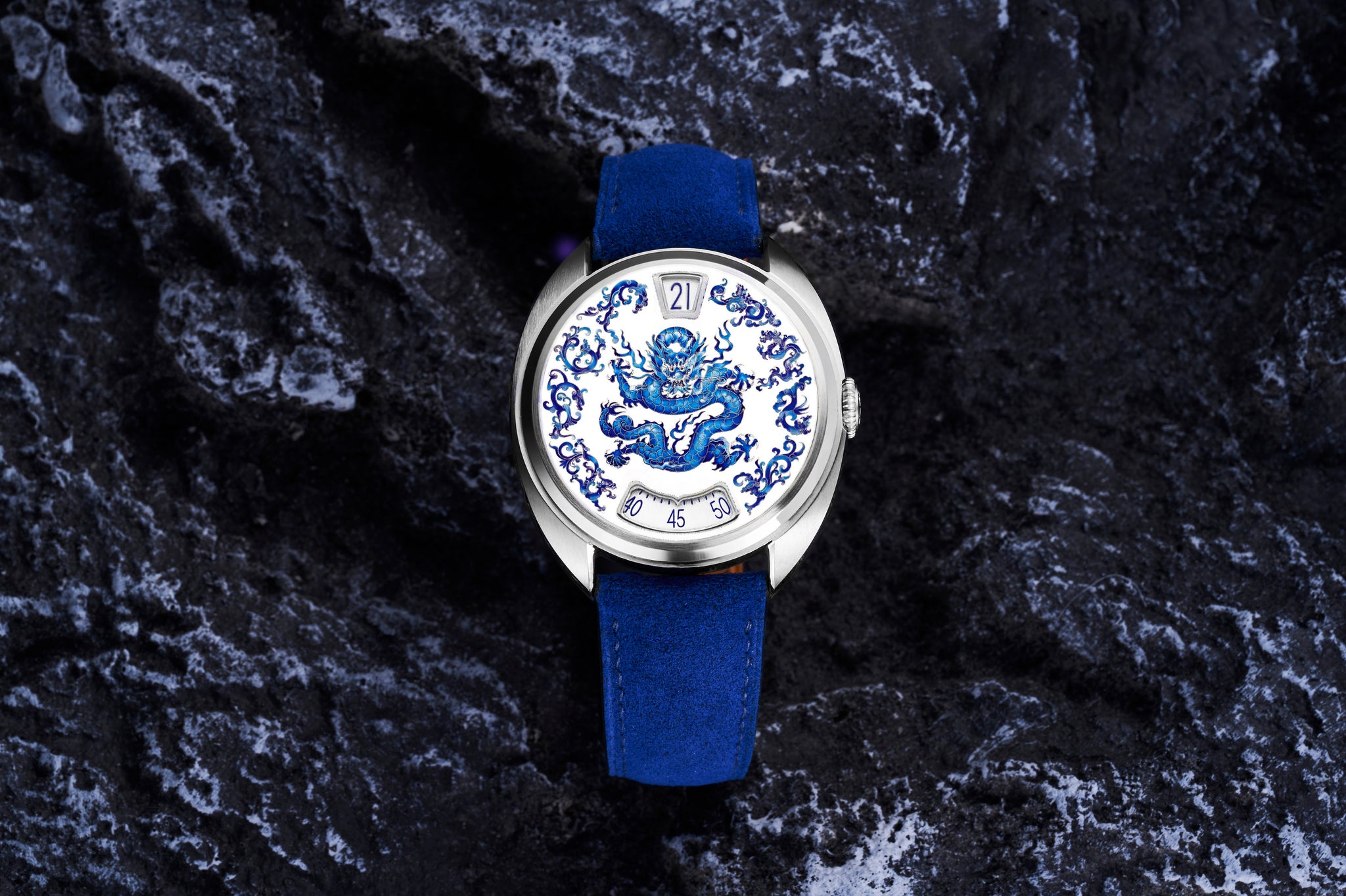 Century Cloisonné "Nine Dragons" Jumping Hour